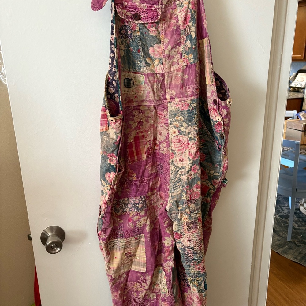 Magnolia Pearl Patchwork Overalls in Pink and Blue Gently worn. A must have!! - Picture 4 of 16